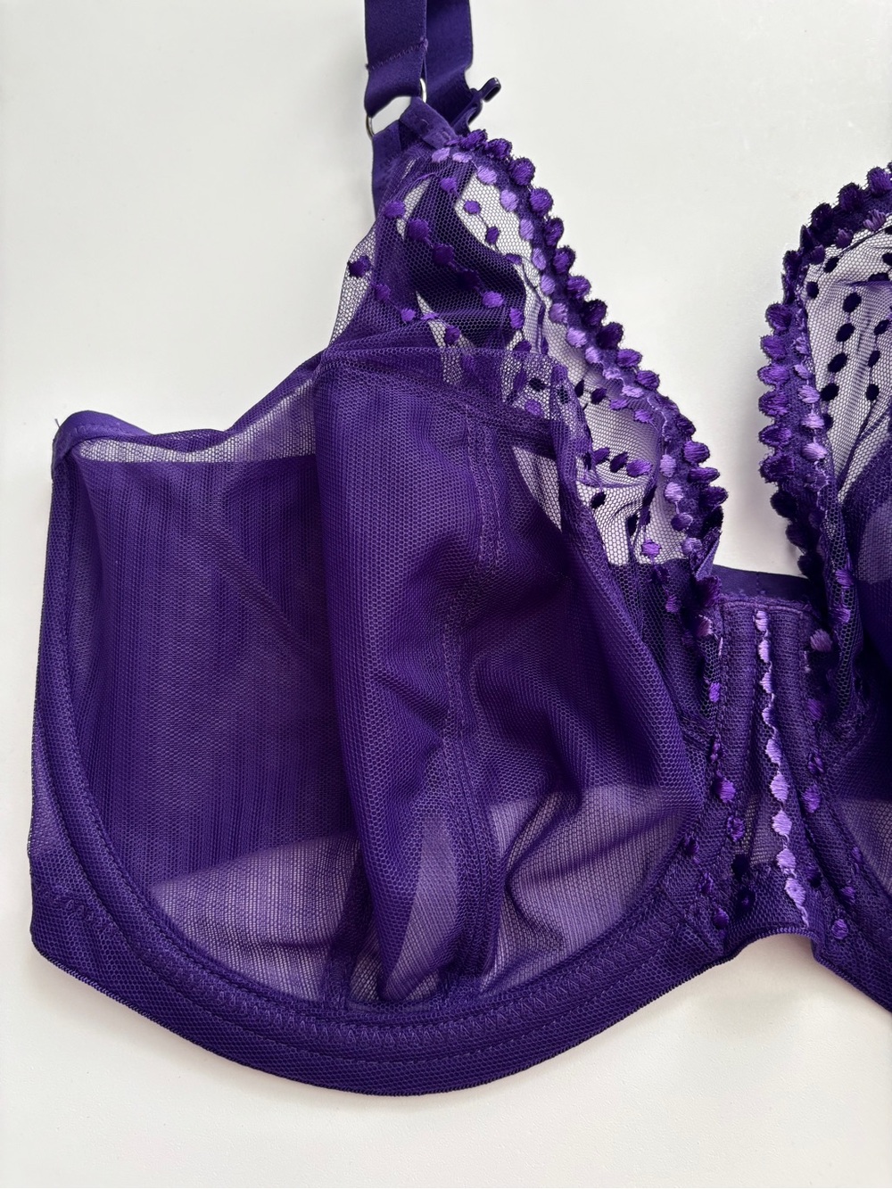 Elomi Nwt Matilda Full Figure Underwire No Padding Bra EL8900 Iris Purple US 34O - Picture 2 of 4